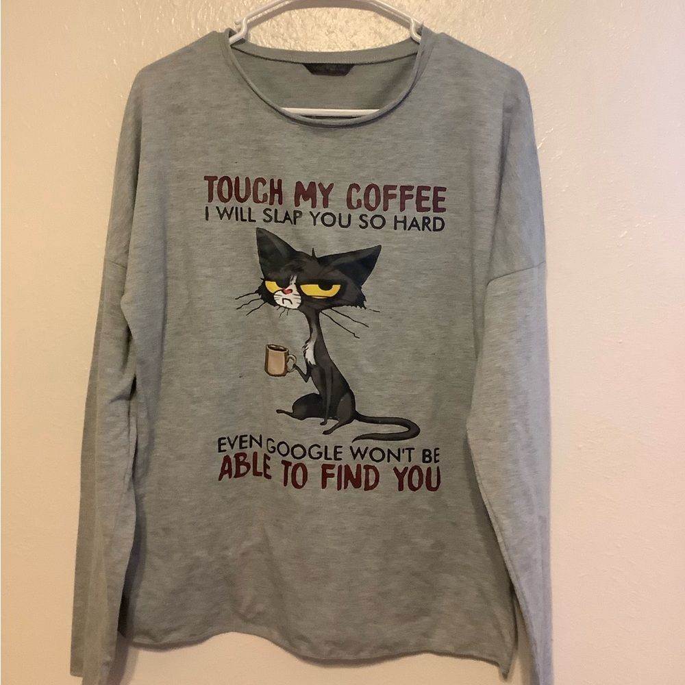 Funny, Long Sleeve, Grey with print